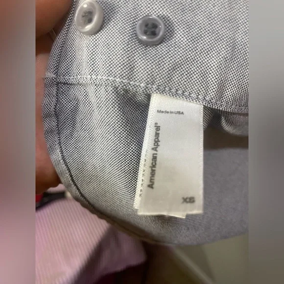 Vintage American Apparel Oxford Colorblock Shirt XS - Y2K/90s Preppy Unisex - Picture 11 of 12